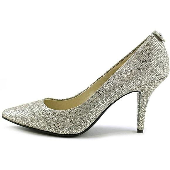 Michael Michael Kors Women's MK-Flex Kitten Pump Glitter Silver Women’s 8 - Picture 1 of 8